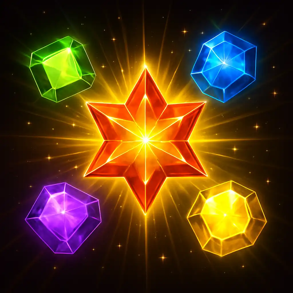 Starburst slot artwork with glowing gems