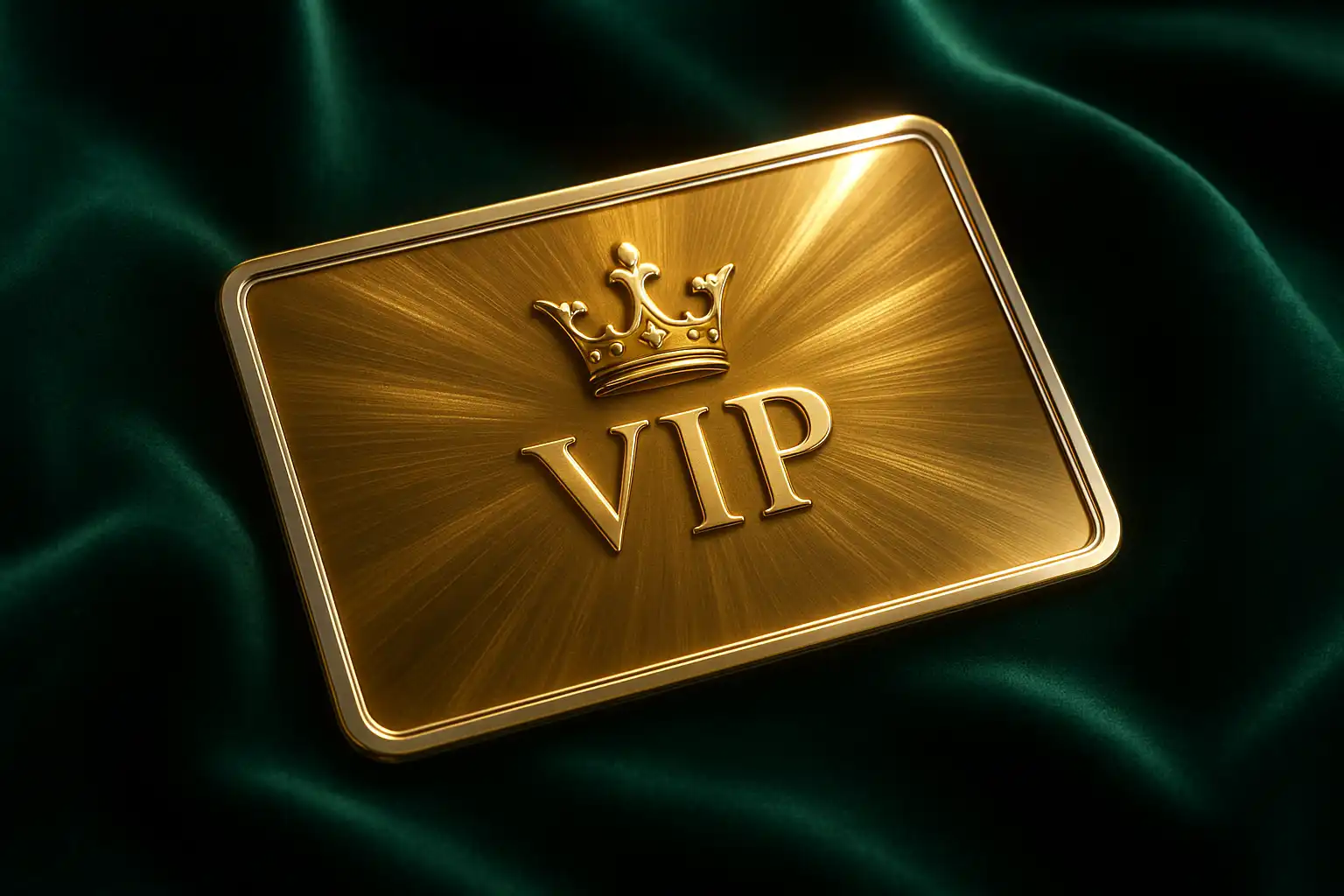 Gold VIP card and emerald casino chips representing the TweedBet loyalty tier system